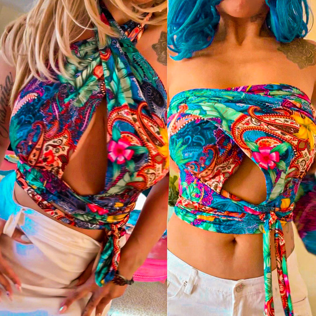 Lila Convertible Halter to Strapless Wrap Top