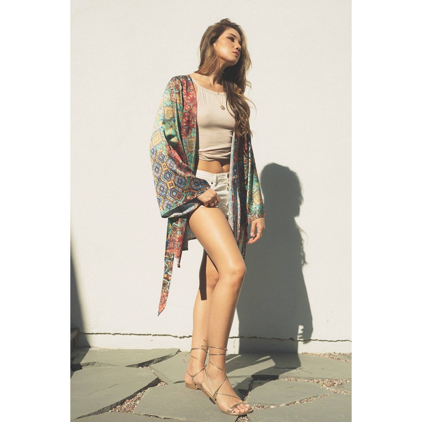 60% OFF Kaleidoscope Kimono-Inspired Robe / Convertible Wrap Dress