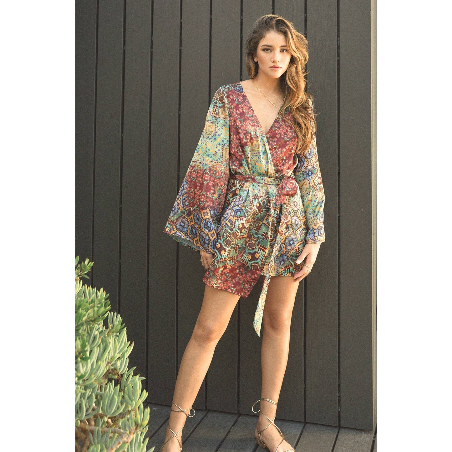 60% OFF Kaleidoscope Kimono-Inspired Robe / Convertible Wrap Dress