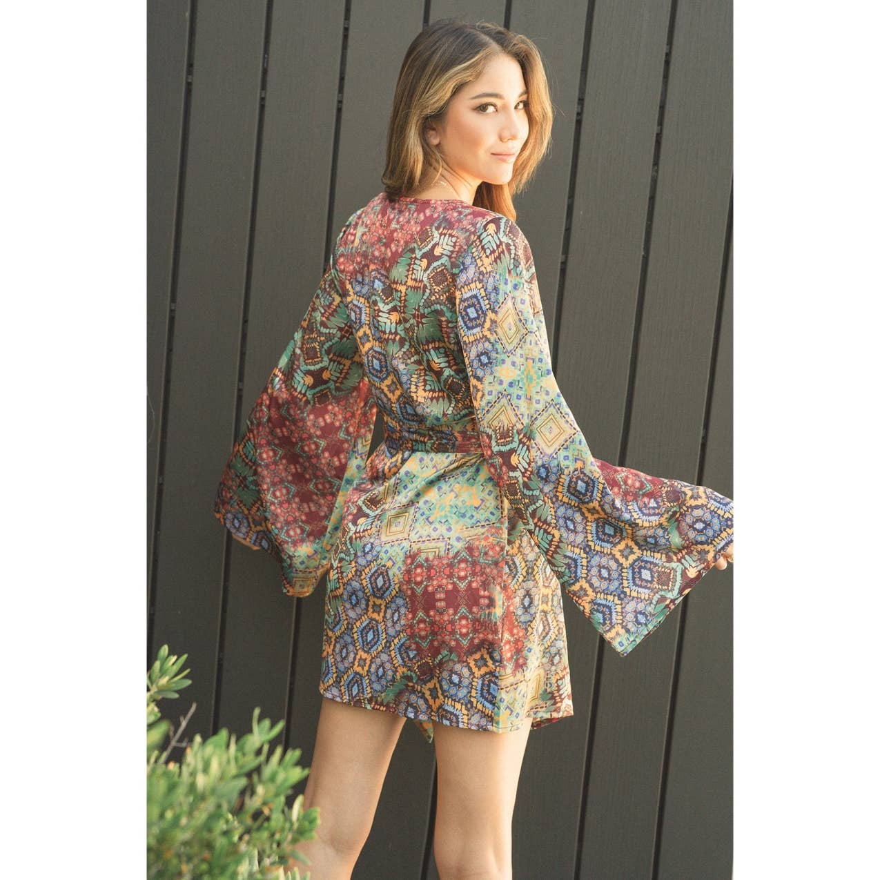60% OFF Kaleidoscope Kimono-Inspired Robe / Convertible Wrap Dress