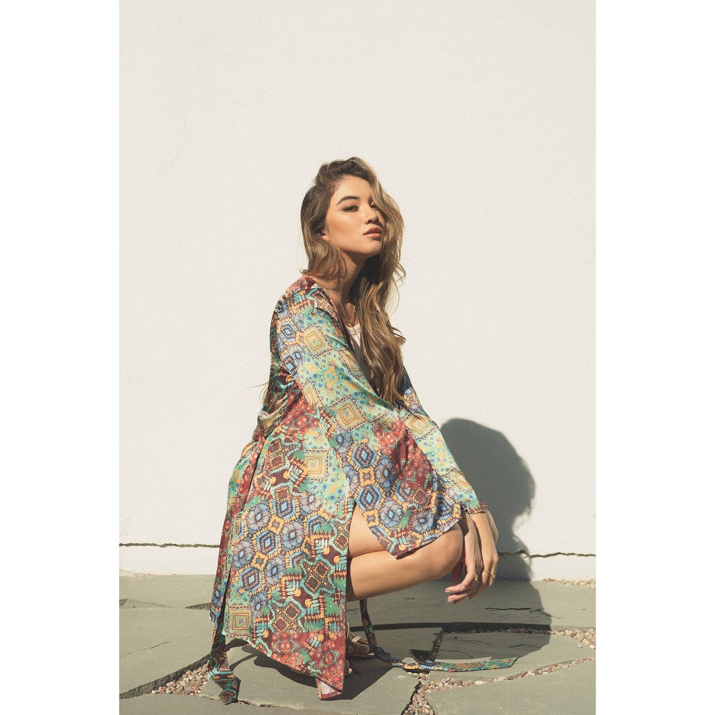60% OFF Kaleidoscope Kimono-Inspired Robe / Convertible Wrap Dress
