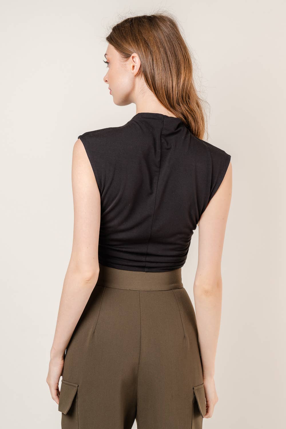 Essential Mock Neck Cap Sleeve Top