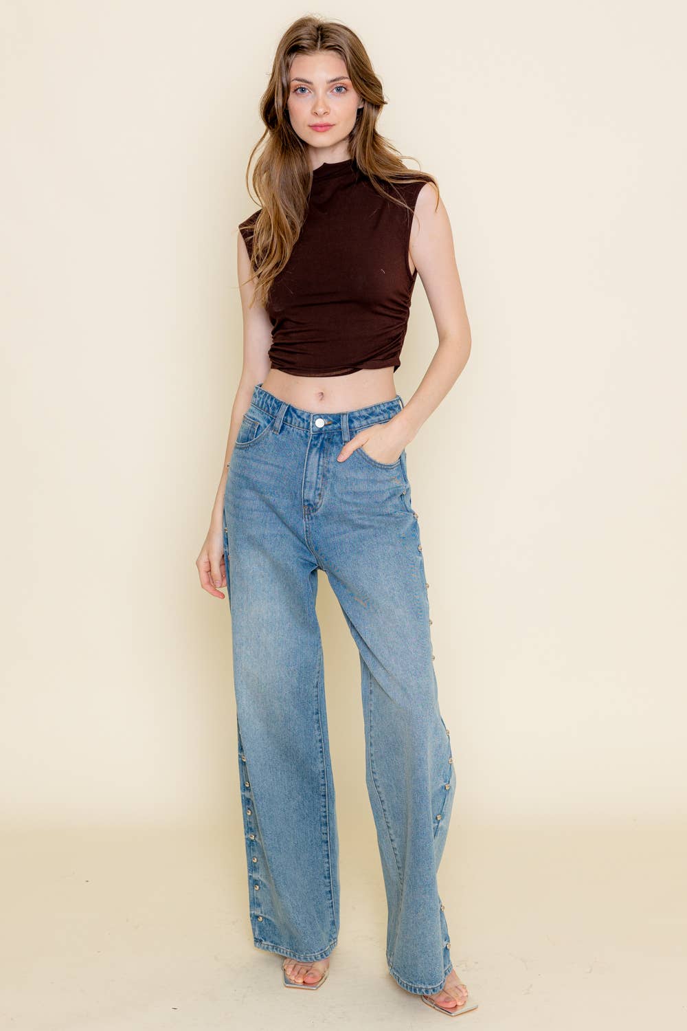 Essential Mock Neck Cap Sleeve Top