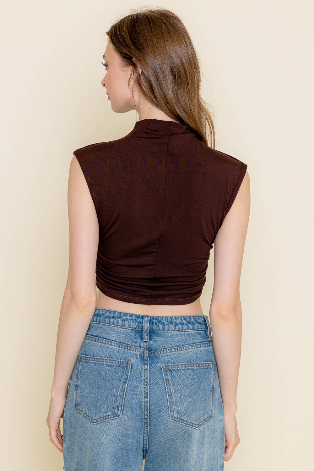 Essential Mock Neck Cap Sleeve Top