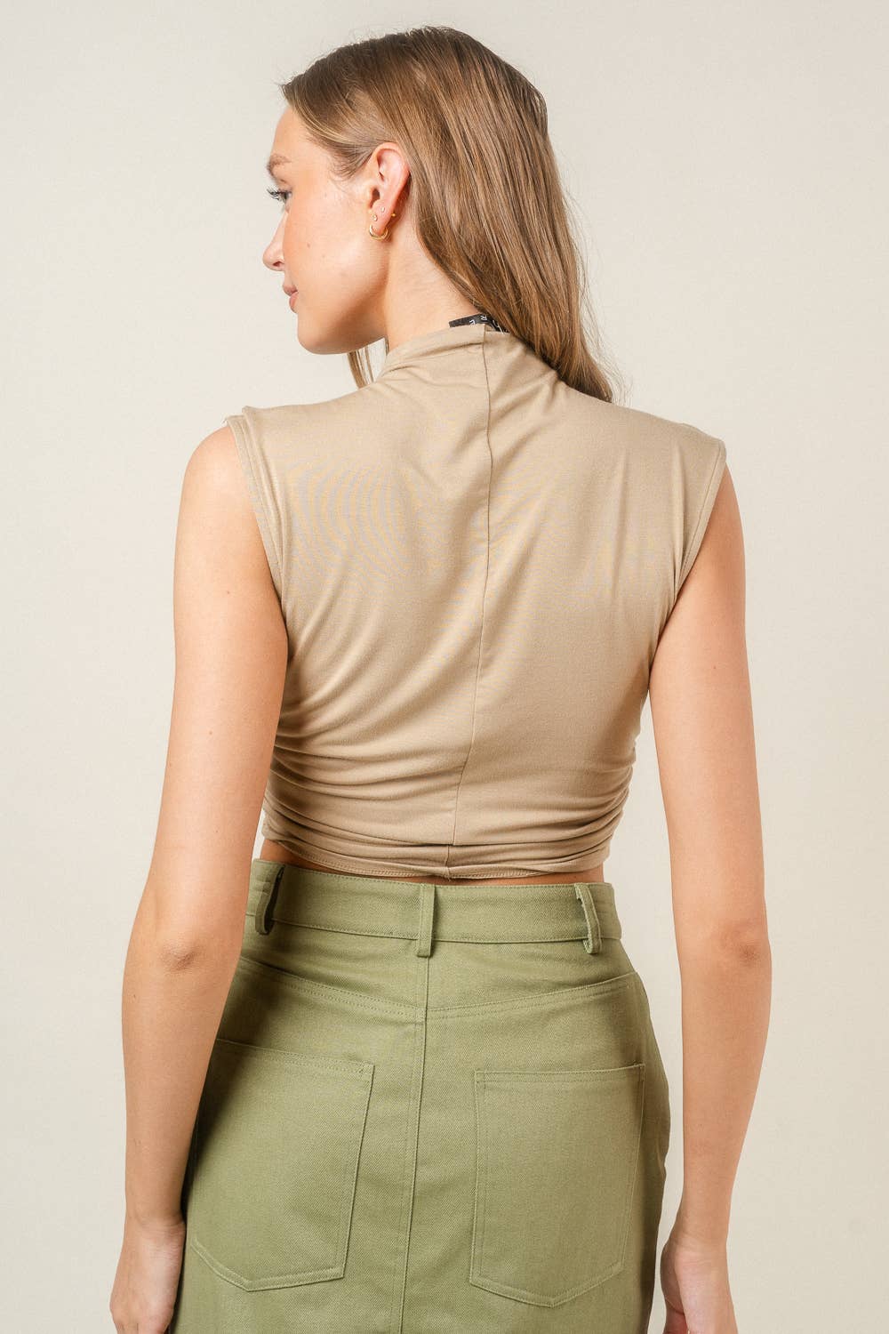 Essential Mock Neck Cap Sleeve Top