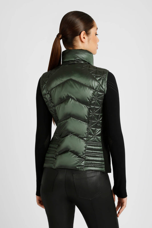 Green shiny designer  puffer vest