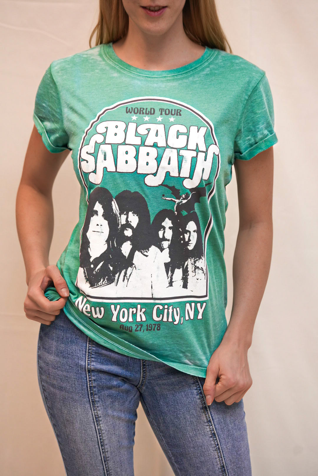 LAST ONE Black Sabbath NYC Tour T-shirt Aqua