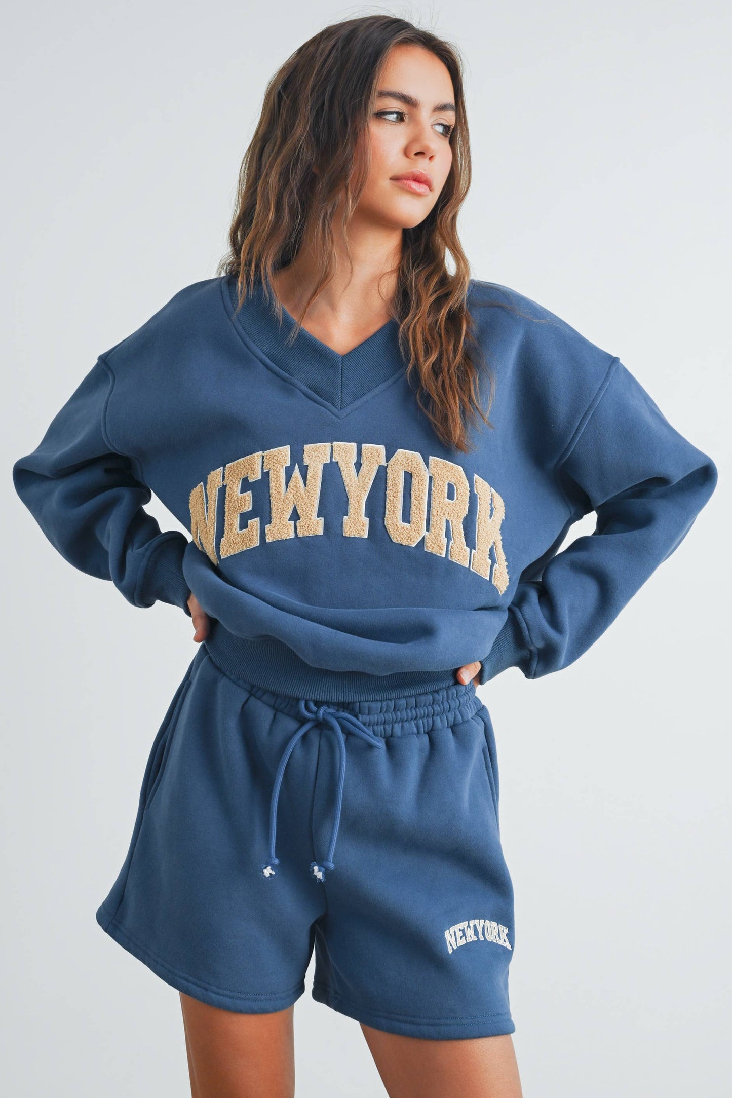 New York V-Neck Sweatshirt - BMT7464