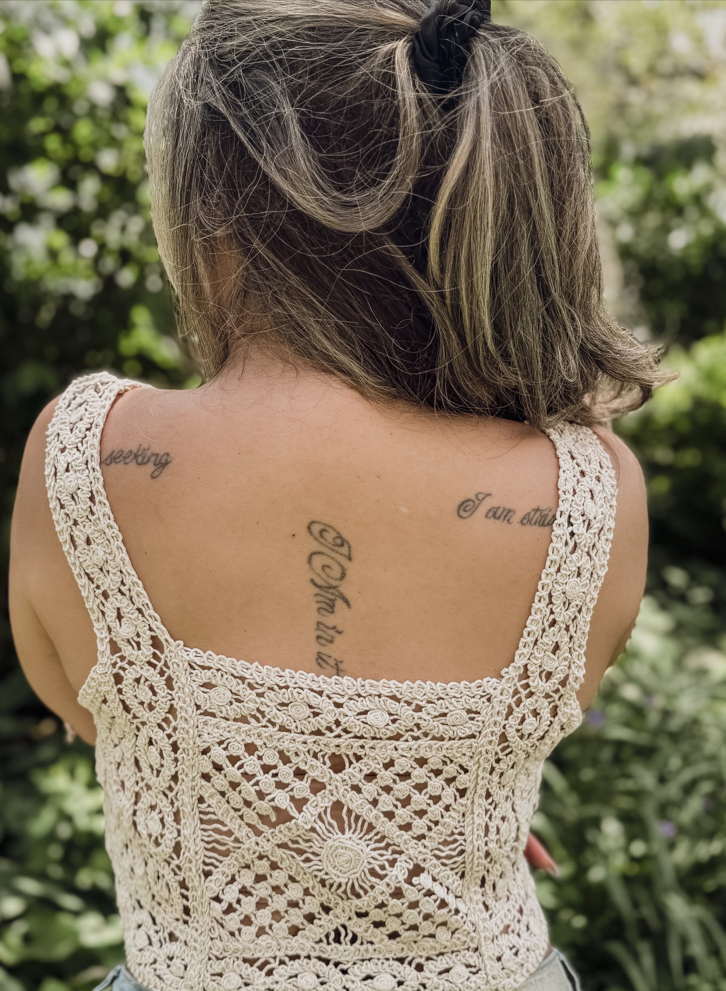 Crochet Tank Beige
