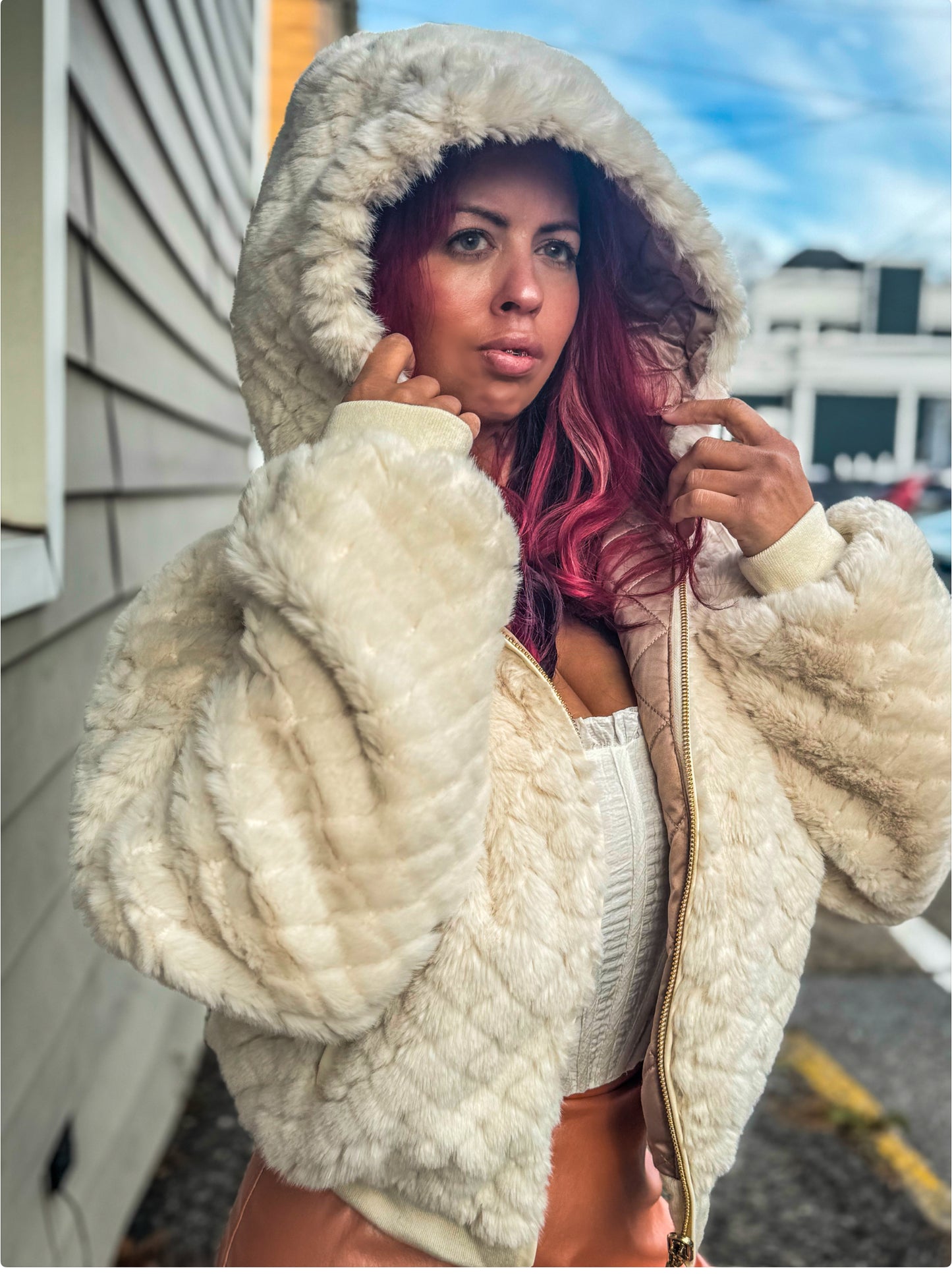 Fawn Reversible Faux Fur Hooded Jacket
