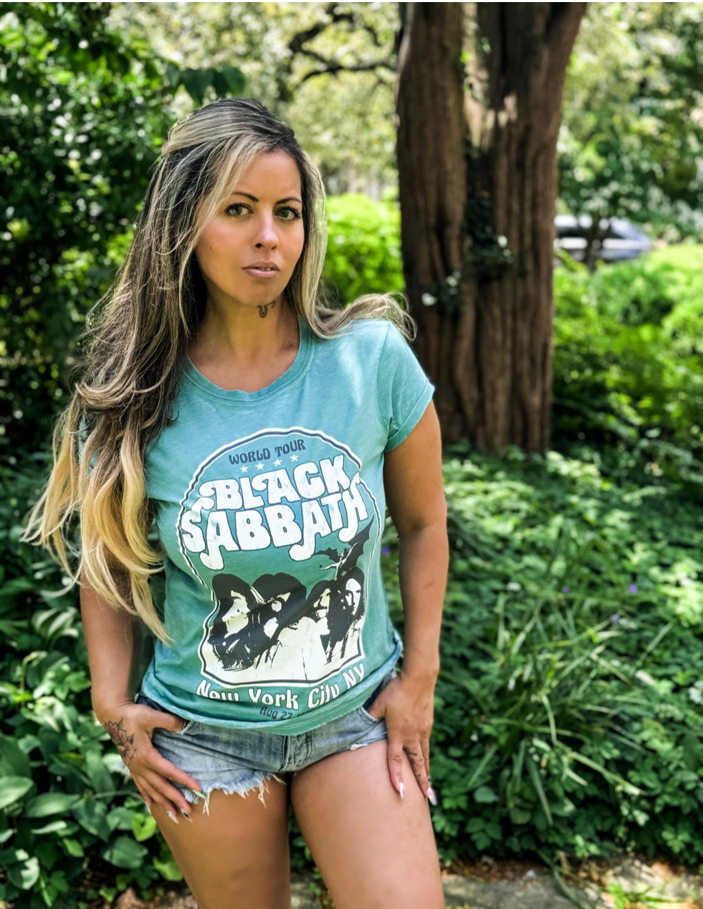 LAST ONE Black Sabbath NYC Tour T-shirt Aqua