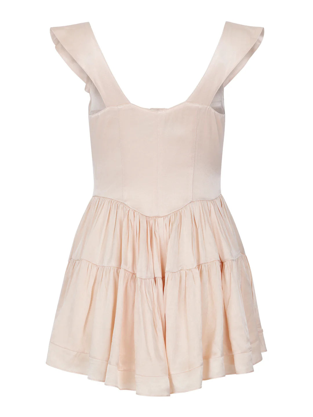 Vanessa Mooney The Elizabeth Satin Romper Dress in Cream
