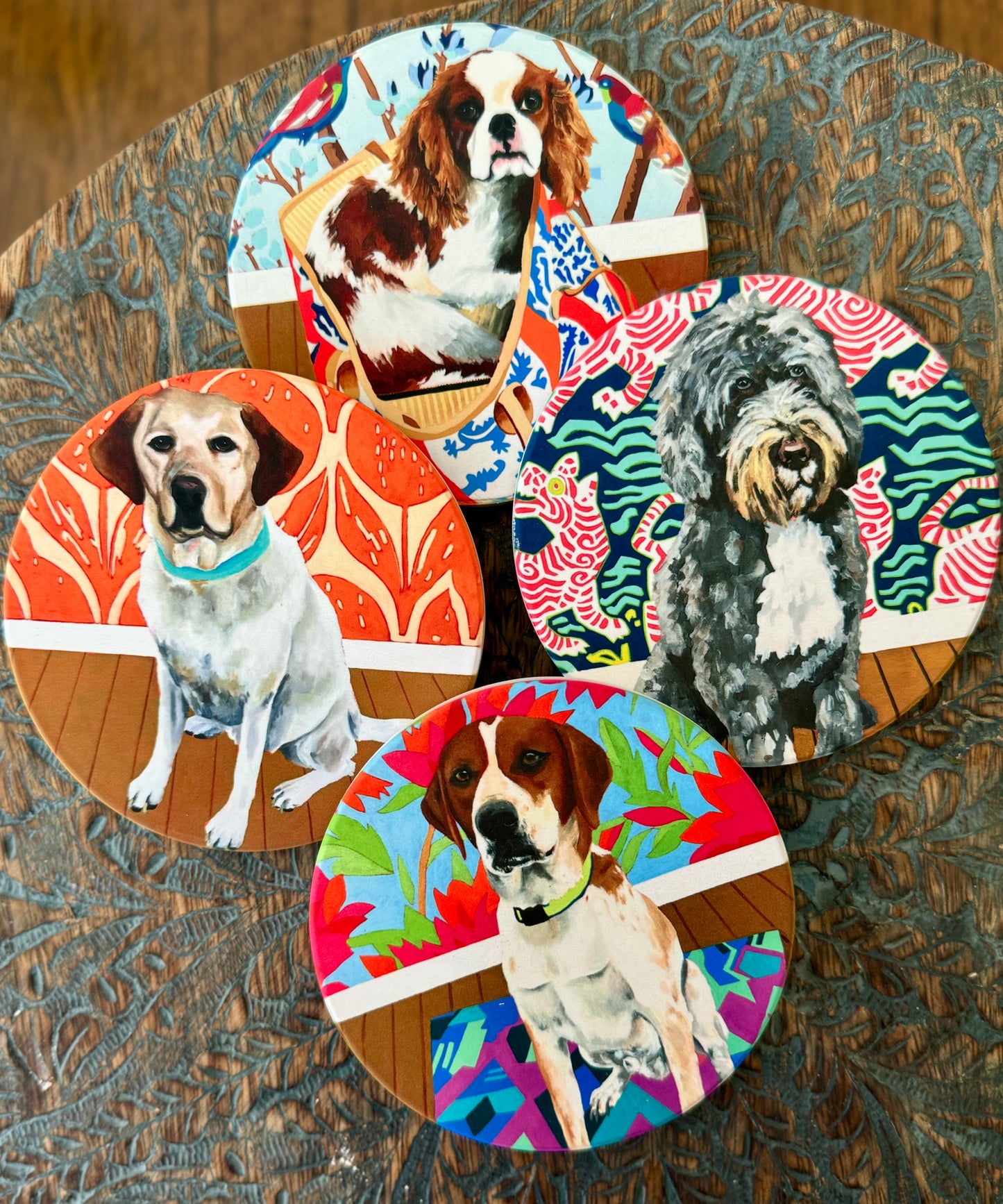 Family Dogs Coaster Set of Two