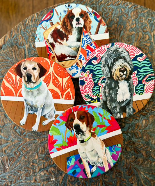 Family Dogs Coaster Set of Two