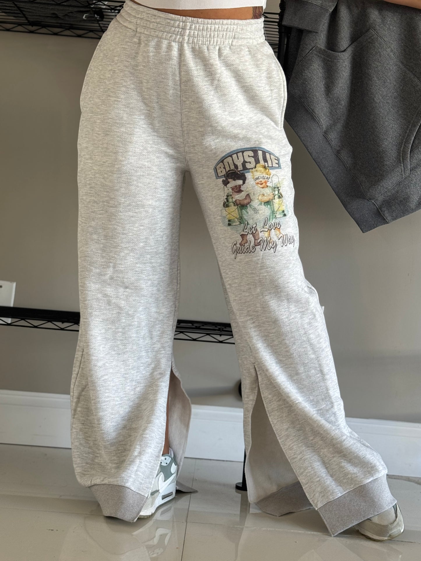 Boys Lie Let Love Guide My Way Wide Leg Sweatpants