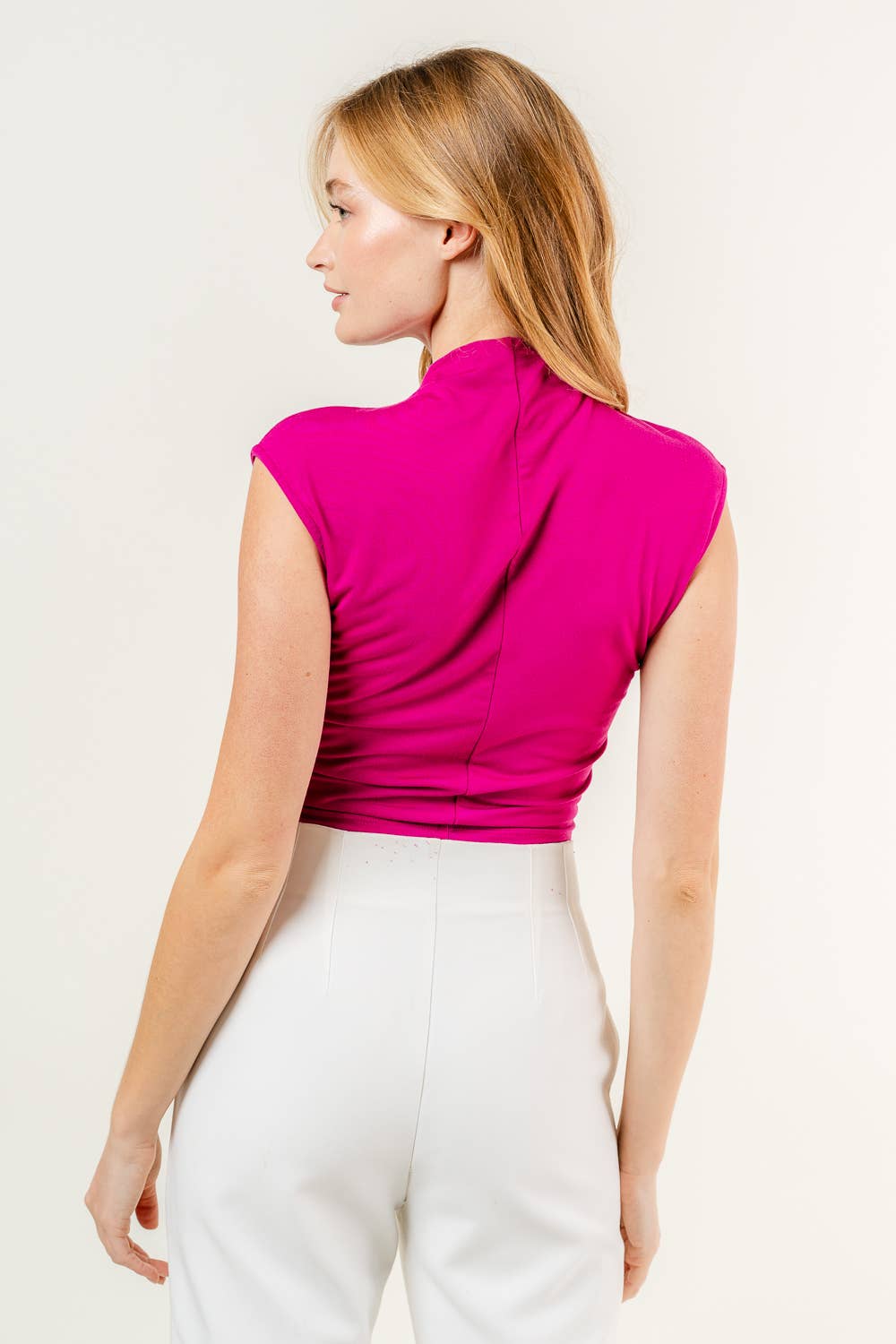 Essential Mock Neck Cap Sleeve Top