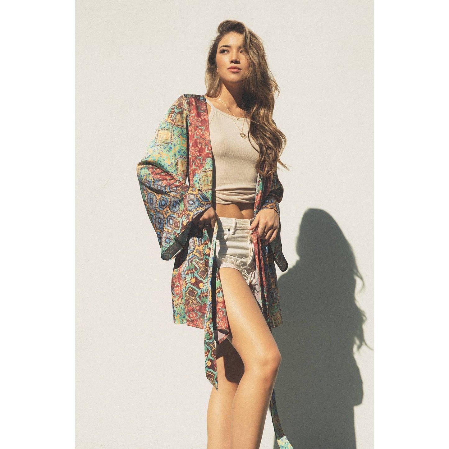 60% OFF Kaleidoscope Kimono-Inspired Robe / Convertible Wrap Dress