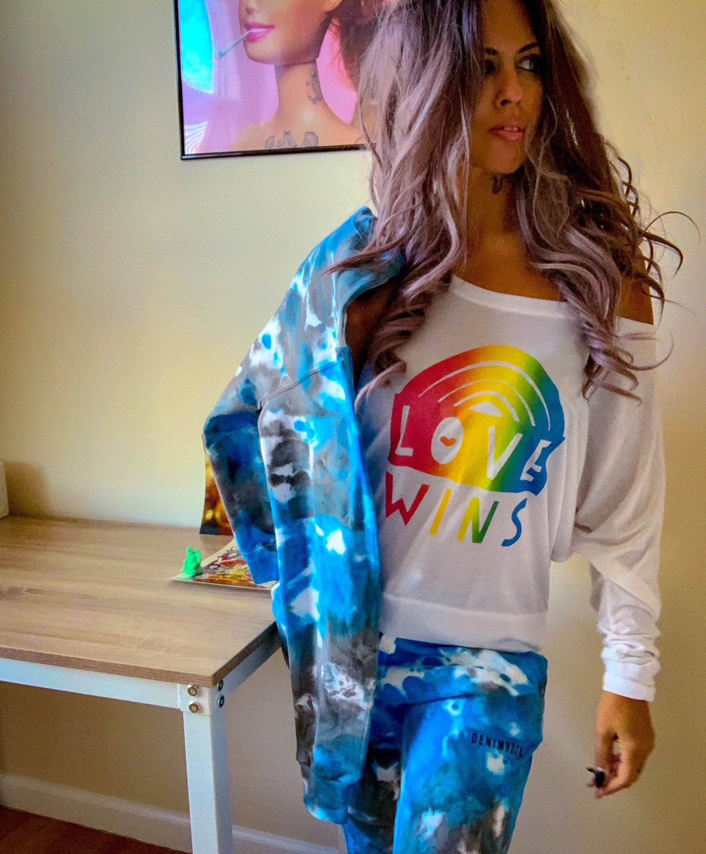 Love Wins Graphic Off Shoulder TShirt