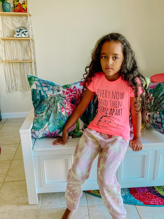 Kids Fall Apart Taco Tshirt in Bright Watermelon