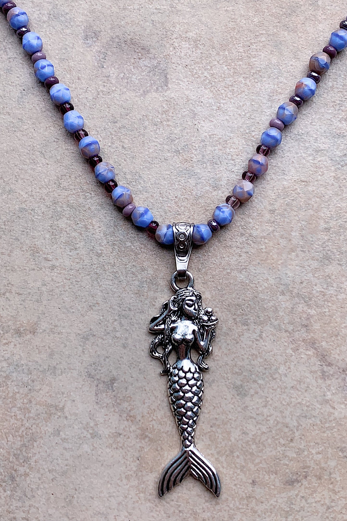 Splash Mermaid Pastel Bead Necklace Handmade One of a Kind