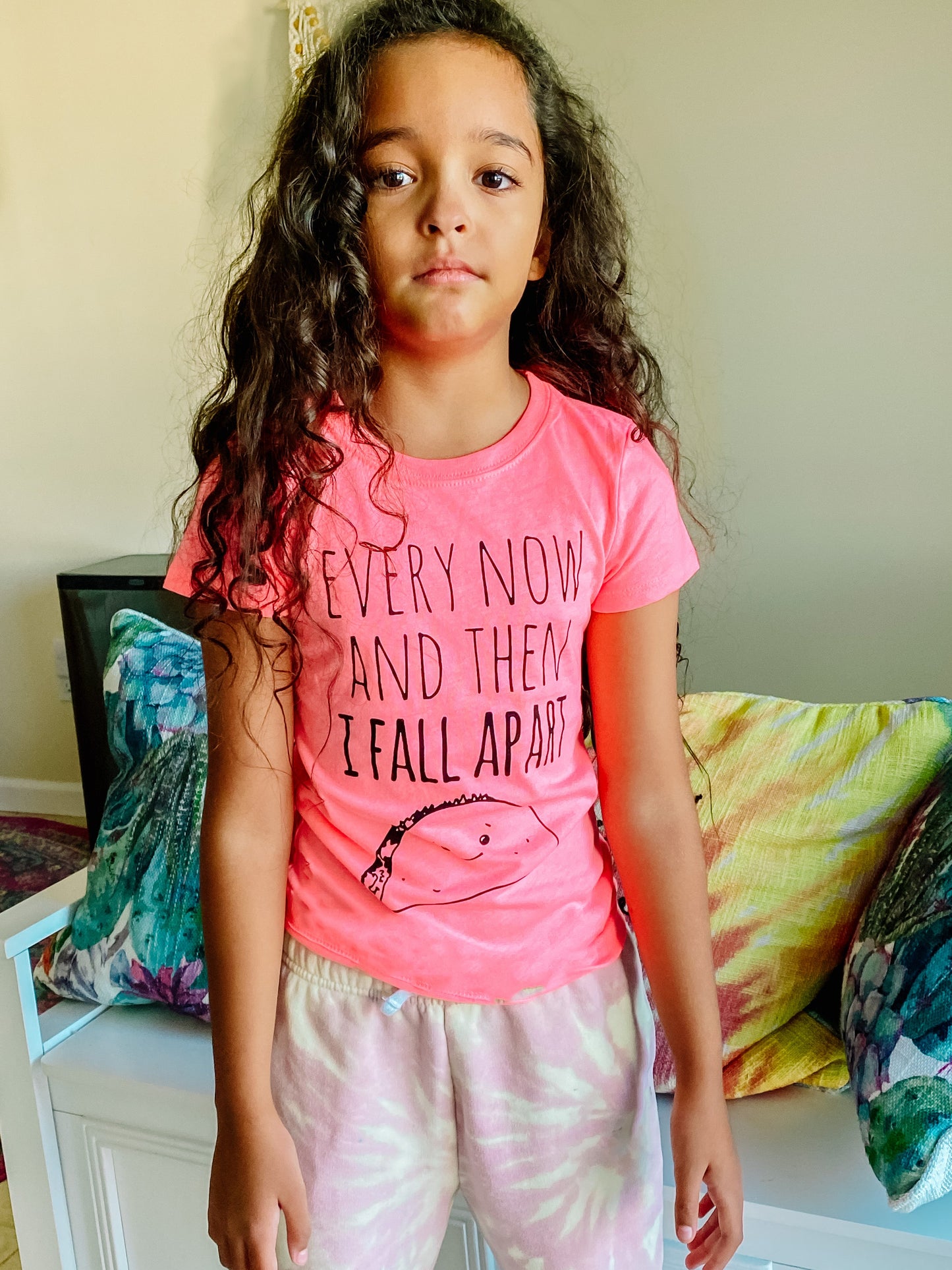 Kids Fall Apart Taco Tshirt in Bright Watermelon